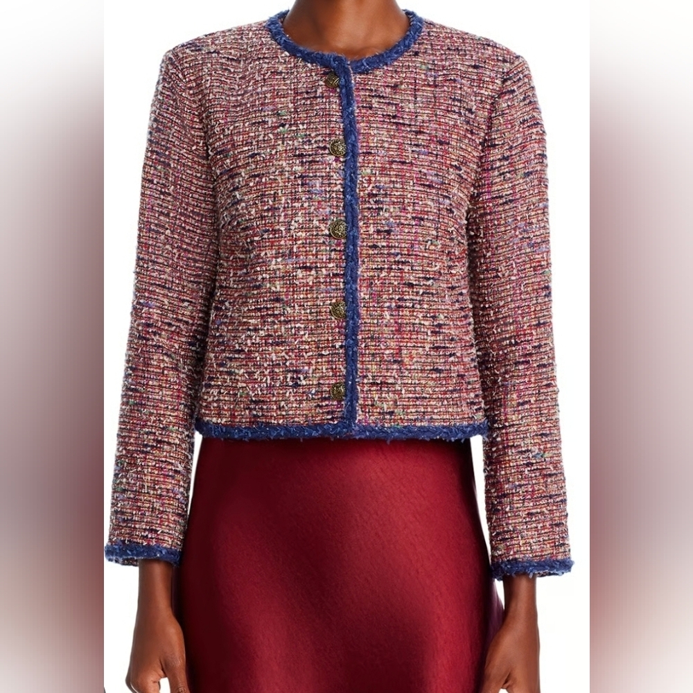 Medium AQUA/Bloomingdale's Lady Tweed Jacket. EUC